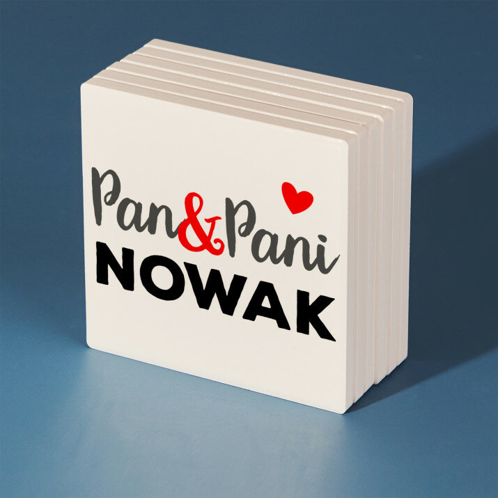 Pan i pani - Podkładki ceramiczne pod kubek