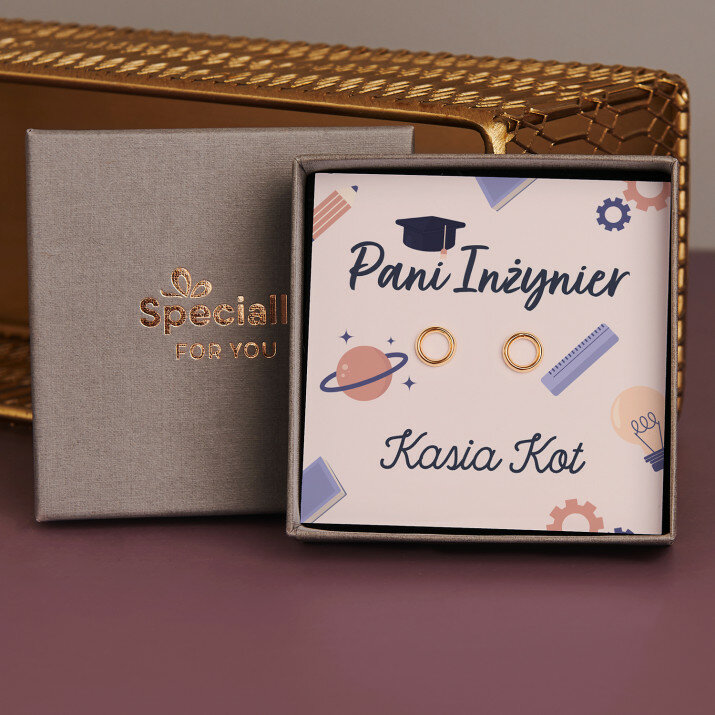 Pani inżynier - Pozłacane kolczyki kółka