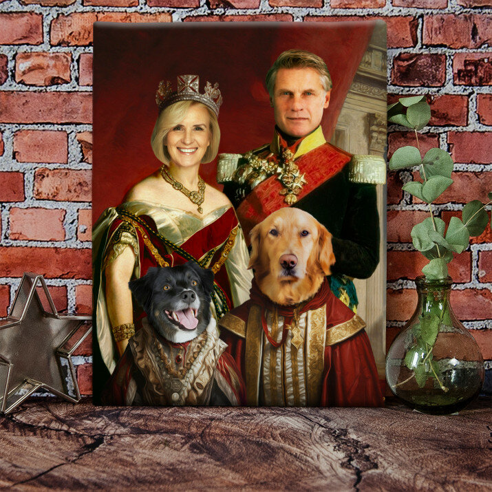 Para królewska ze zwierzakami - Królewski portret
