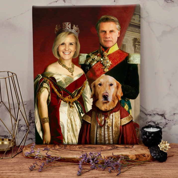 Para królewska ze zwierzakami - Królewski portret