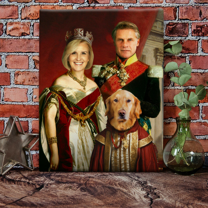 Para królewska ze zwierzakiem - Królewski portret