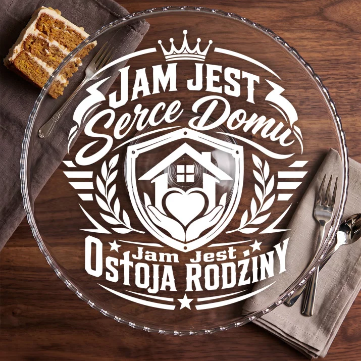 Patera Na Ciasto Na Dzień Mamy i Taty Prezent Dla Rodziców Pary: Herb Rodzinnej Uczty Patera Na Ciasto Na Dzień Mamy i Taty Prezent Dla Rodziców Pary: Herb Rodzinnej Uczty