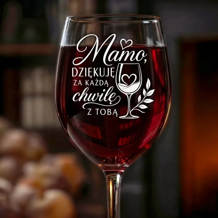 Kieliszek Do Wina Dla Mamy Prezent Na Dzień Mamy Dla Kobiety: Mamo, Dziękuję Za Każdą Chwilę Kieliszek Do Wina Dla Mamy Prezent Na Dzień Mamy Dla Kobiety: Mamo, Dziękuję Za Każdą Chwilę