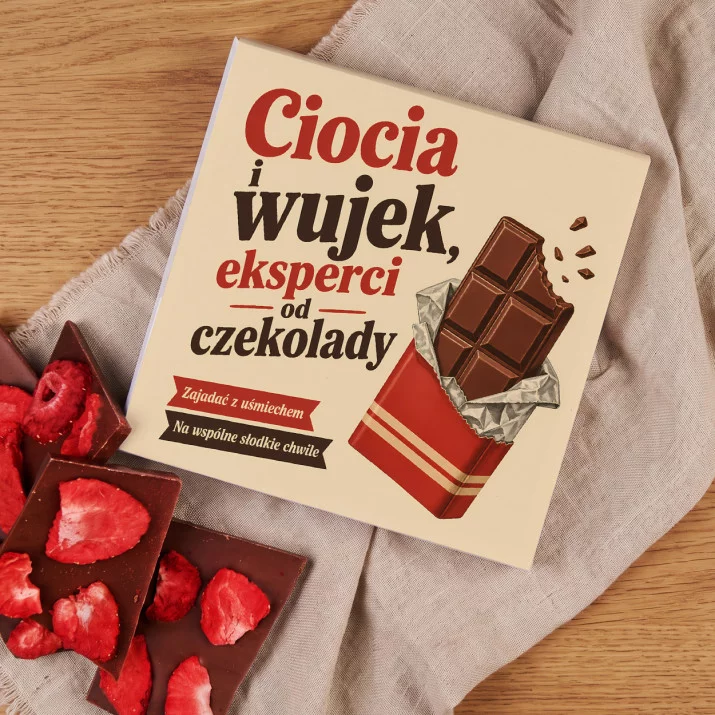 Czekolada Z Truskawkami Dla Cioci I Wujka Prezent Dla Pary: Retro Słodka Para Czekolada Z Truskawkami Dla Cioci I Wujka Prezent Dla Pary: Retro Słodka Para