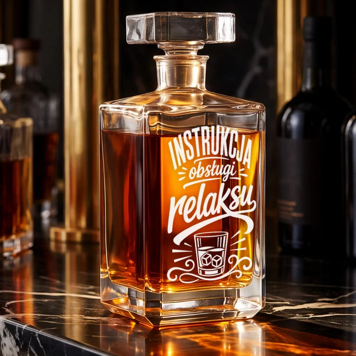 Karafka Do Whisky z Grawerem Na Dzień Chłopaka Prezent Dla Chłopaka: Wieczorny Relaks Karafka Do Whisky z Grawerem Na Dzień Chłopaka Prezent Dla Chłopaka: Wieczorny Relaks