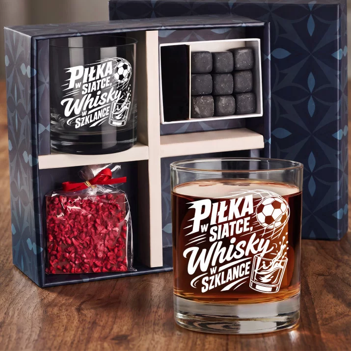 Zestaw Prezentowy Whisky Dla Piłkarza Dla Mężczyzny: Piłka W Siatce Zestaw Prezentowy Whisky Dla Piłkarza Dla Mężczyzny: Piłka W Siatce