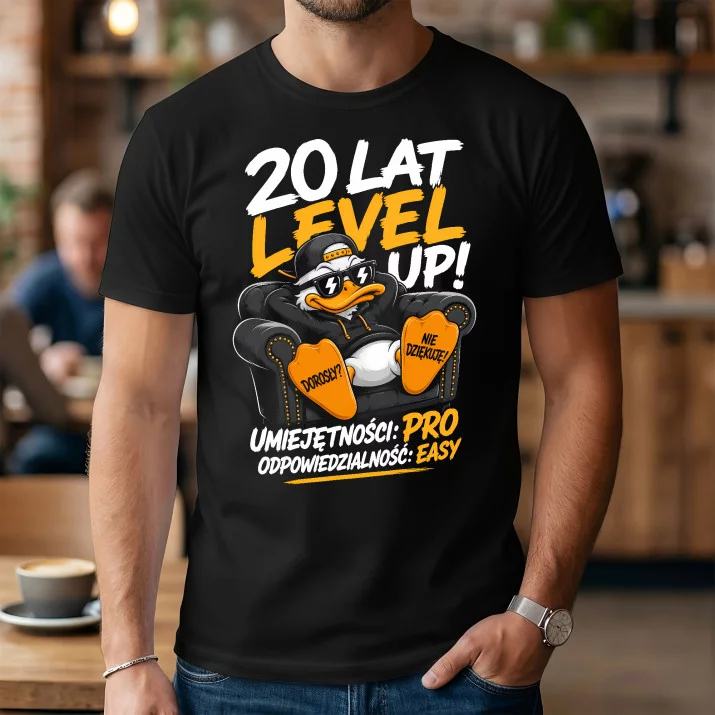 Koszulka Męska Dla 20 Latka Prezent Na 20 Urodziny Dla Mężczyzny: Level Up