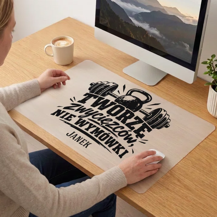 Podkładka Na Biurko 40x60cm Dla Trenera Prezent Dla Mężczyzny: Tworzę Zwycięzców, Nie