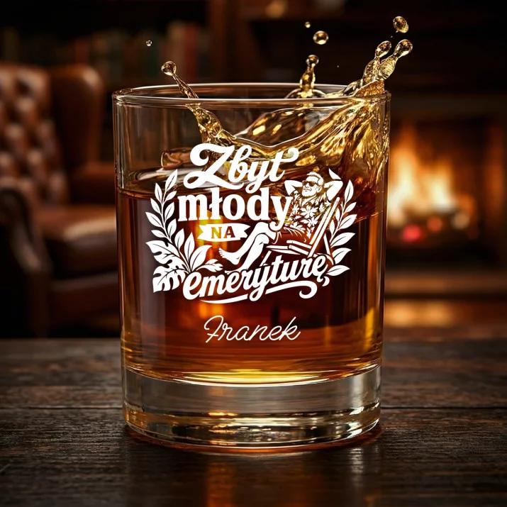 Szklanki Do Whisky z Grawerem Na 50 Urodziny Prezent Dla 50 Latka Mężczyzny: Zbyt Młody Na Emeryturę Szklanki Do Whisky z Grawerem Na 50 Urodziny Prezent Dla 50 Latka Mężczyzny: Zbyt Młody Na Emeryturę