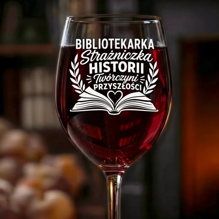Kieliszek Do Wina Dla Bibliotekarki Prezent Dla Kobiety: Bibliotekarka