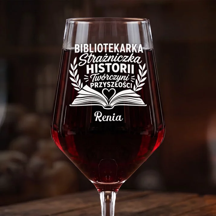 Mega Kieliszek Do Wina z Grawerem Dla Bibliotekarki Prezent Dla Kobiety: Bibliotekarka Strażniczka Mega Kieliszek Do Wina z Grawerem Dla Bibliotekarki Prezent Dla Kobiety: Bibliotekarka Strażniczka