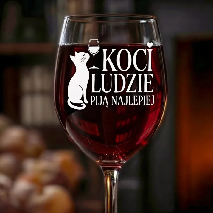 Kieliszek Do Wina Dla Kociary Prezent Dla Kobiety: Koci Ludzie Piją Najlepiej
