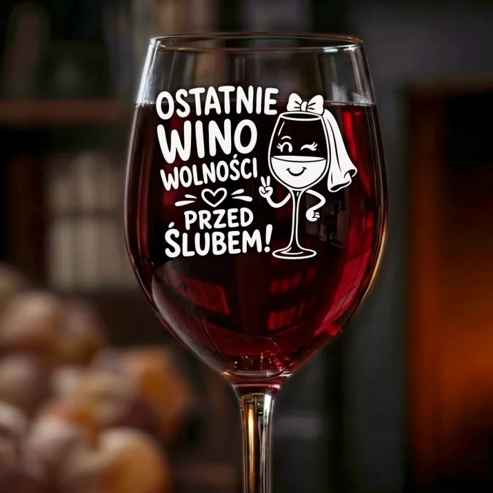 Kieliszek Do Wina Dla Przyszłej Panny Młodej Prezent Na Ślub Dla Kobiety: Ostatnie Wino Wolności