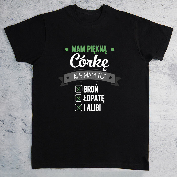 Piękna córka - Czarna koszulka męska