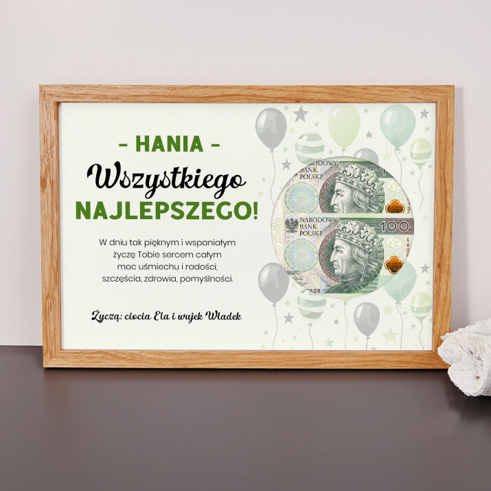 Piękne i wspaniałe urodziny - Ramka na pieniądze