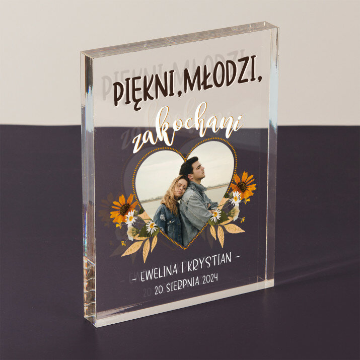 Piękni, młodzi, zakochani - Blok akrylowy z nadrukiem