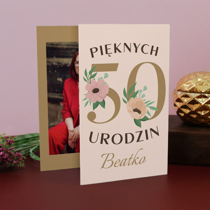 pięknych 50 urodzin kwiaty - Harmonijka ze zdjęć