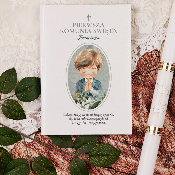 Pierwsza Komunia Święta Boża Miłość chłopiec - Ilustrowana Biblia dla dzieci
