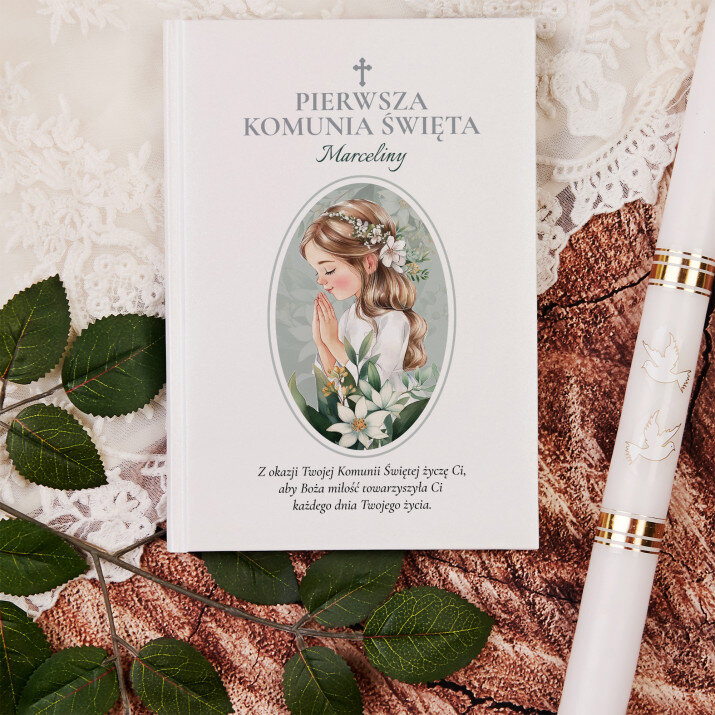Pierwsza Komunia Święta Boża Miłość dziewczynka - Ilustrowana Biblia dla dzieci