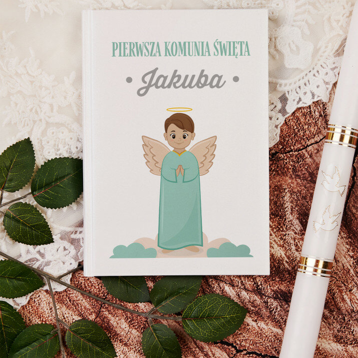 Pierwsza komunia Święta chłopiec aniołek - Ilustrowana Biblia dla dzieci