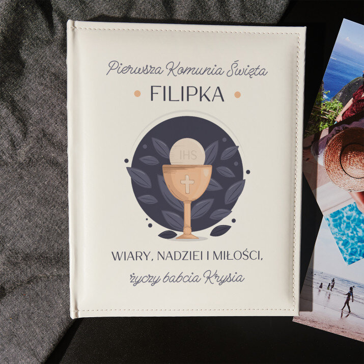 Pierwsza komunia święta życzenia - Personalizowany Album na zdjęcia