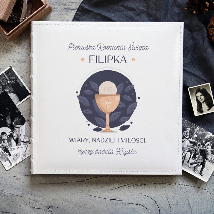 Pierwsza komunia święta życzenia - Personalizowany Album na zdjęcia