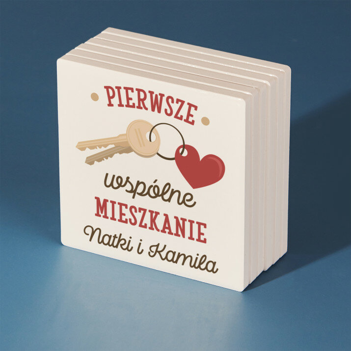 Pierwsze wspólne mieszkanie - Podkładki ceramiczne pod kubek