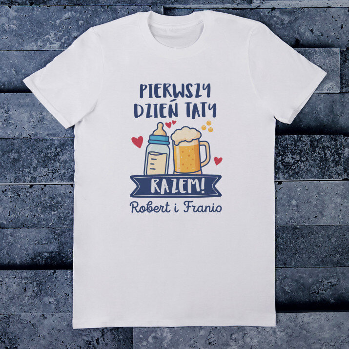Pierwszy dzień taty razem - Koszulka męska z nadrukiem