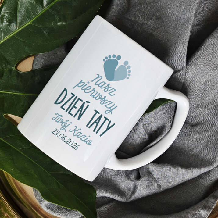 Pierwszy dzień taty stópki - Personalizowany Kubek