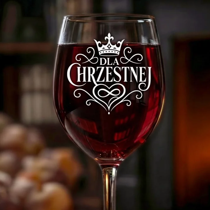 Kieliszek Do Wina Dla Chrzestnej Prezent Dla Kobiety: Dla Chrzestnej Korona