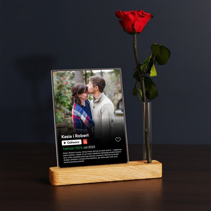 Plakat netflix - Wydruk na szkle akrylowym z różą