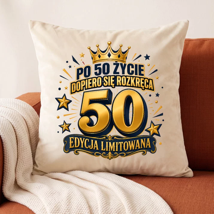 Poduszka Dekoracyjna Na 50 Urodziny Prezent Dla Mężczyzny: Królewska Pięćdziesiątka Poduszka Dekoracyjna Na 50 Urodziny Prezent Dla Mężczyzny: Królewska Pięćdziesiątka