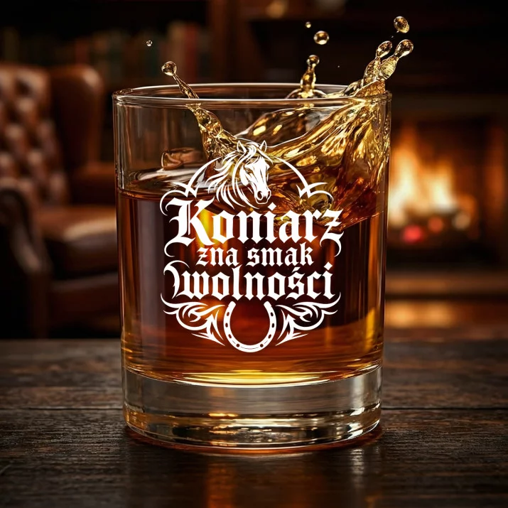 Szklanka Do Whisky Dla Koniarza Prezent Dla Mężczyzny: Koniarz Zna Smak Wolności Szklanka Do Whisky Dla Koniarza Prezent Dla Mężczyzny: Koniarz Zna Smak Wolności