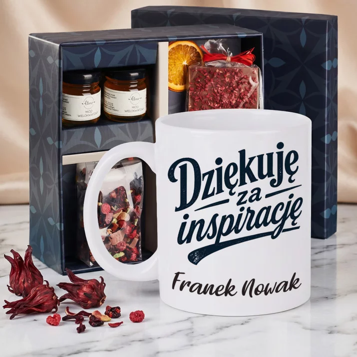 Zestaw Prezenowy z Kubkiem Na Dzień Nauczyciela Dla Nauczyciela Mężczyzny: Dziękuję Za Inspirację Zestaw Prezenowy z Kubkiem Na Dzień Nauczyciela Dla Nauczyciela Mężczyzny: Dziękuję Za Inspirację