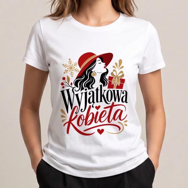 Koszulka Damska Biała Na Boże Narodzenie Prezent Dla Kobiety: Elegancka Prostota