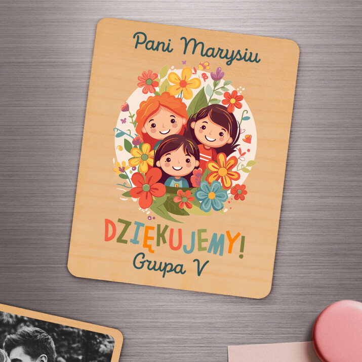 Podziękowania dla przedszkolanki - Magnes drewniany