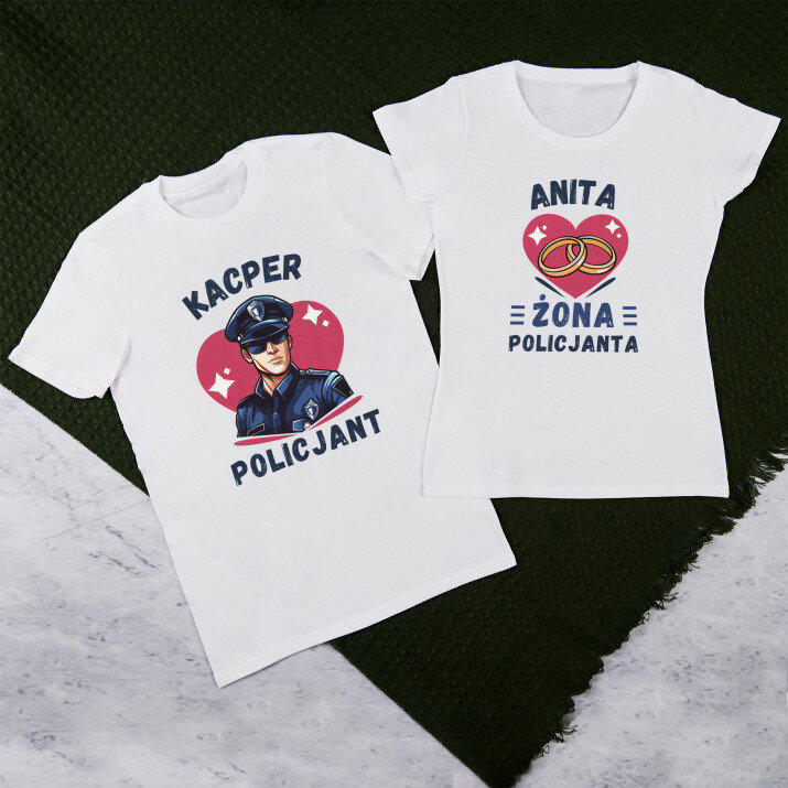 Policjant, żona policjanta - Zestaw Koszulek Dla Par