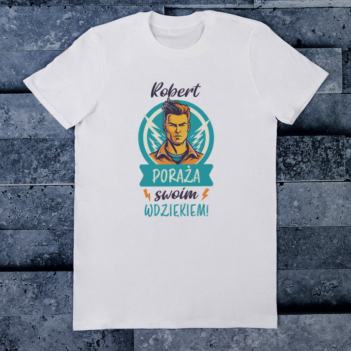 Poraża swoim wdziękiem - Koszulka męska z nadrukiem