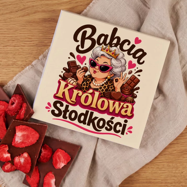 Czekolada Z Truskawkami Dla Starszej Babci Prezent Na Dzień Babci Dla Kobiety: Słodka Królowa Czekolada Z Truskawkami Dla Starszej Babci Prezent Na Dzień Babci Dla Kobiety: Słodka Królowa