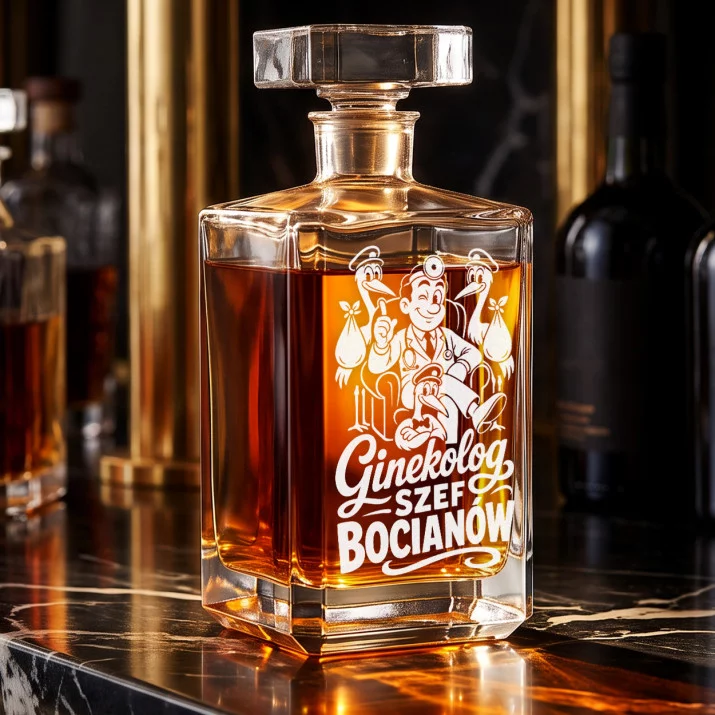 Karafka Do Whisky z Grawerem Dla Lekarza Ginekologa Prezent: Ginekolog Szef Bocianów Karafka Do Whisky z Grawerem Dla Lekarza Ginekologa Prezent: Ginekolog Szef Bocianów