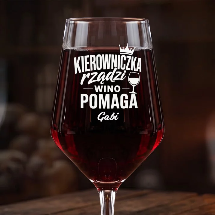 Mega Kieliszek Do Wina z Grawerem Dla Kierowniczki Prezent Dla Kobiety: Kierowniczka Rządzi Wino Mega Kieliszek Do Wina z Grawerem Dla Kierowniczki Prezent Dla Kobiety: Kierowniczka Rządzi Wino