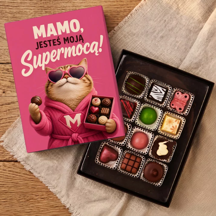 Czekoladki Dla Mamy Prezent Na Dzień Mamy Dla Kobiety: Kocia Supermoc Mamy Czekoladki Dla Mamy Prezent Na Dzień Mamy Dla Kobiety: Kocia Supermoc Mamy