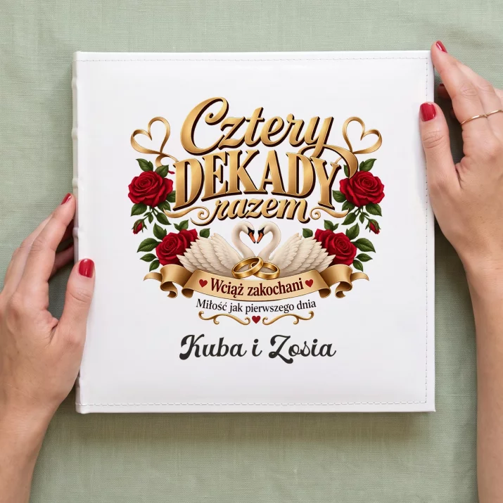 Album Na Zdjęcia Tradycyjny Na 40 Rocznicę Ślubu Prezent Dla Pary: Cztery Dekady Razem