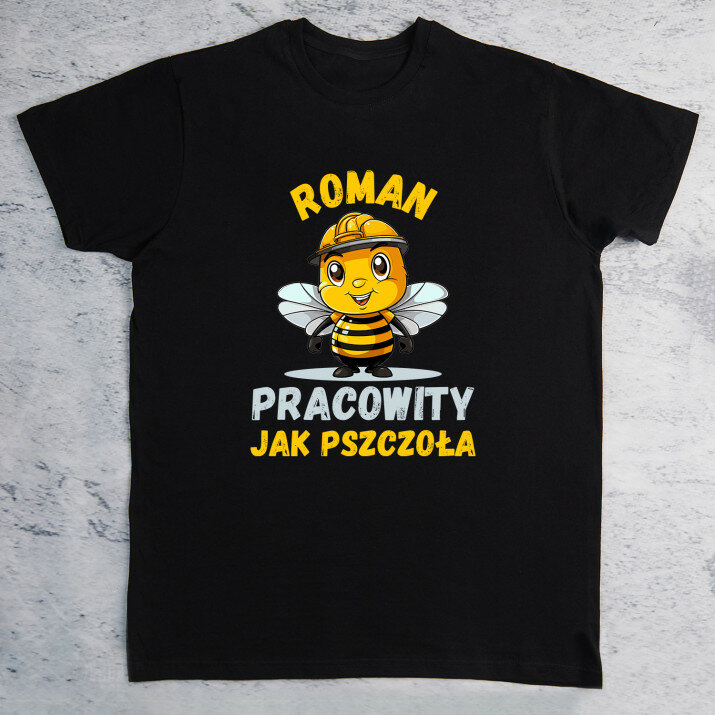 Pracowity jak pszczoła - Czarna koszulka męska