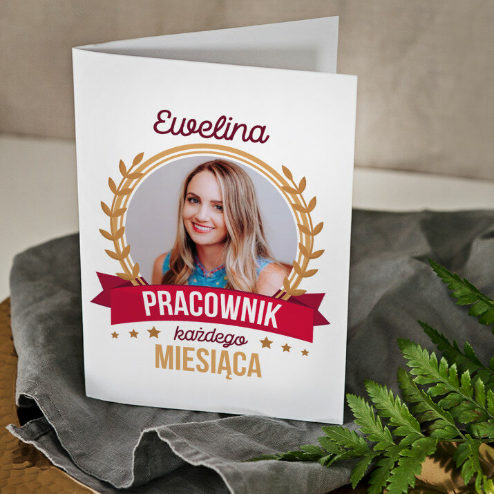 Pracownik miesiąca - kartka z życzeniami