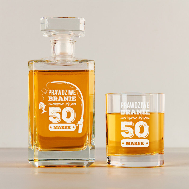 prawdziwe branie - Zestaw Grawerowana Karafka 0,7 i Szklanki Do Whisky prawdziwe branie - Zestaw Grawerowana Karafka 0,7 i Szklanki Do Whisky