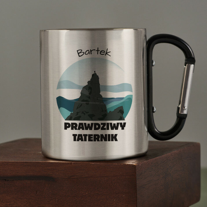 Prawdziwy taternik - Kubek metalowy z karabińczykiem