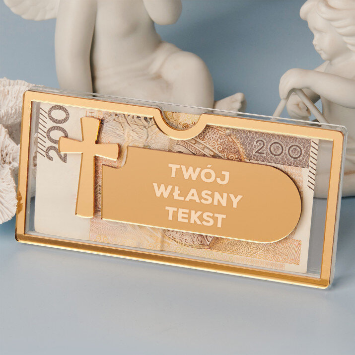 Projekt własny - Akrylowa koperta na pieniądze Krzyż