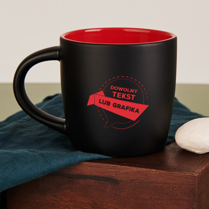Projekt własny - Czarny kubek ceramiczny Projekt własny - Czarny kubek ceramiczny