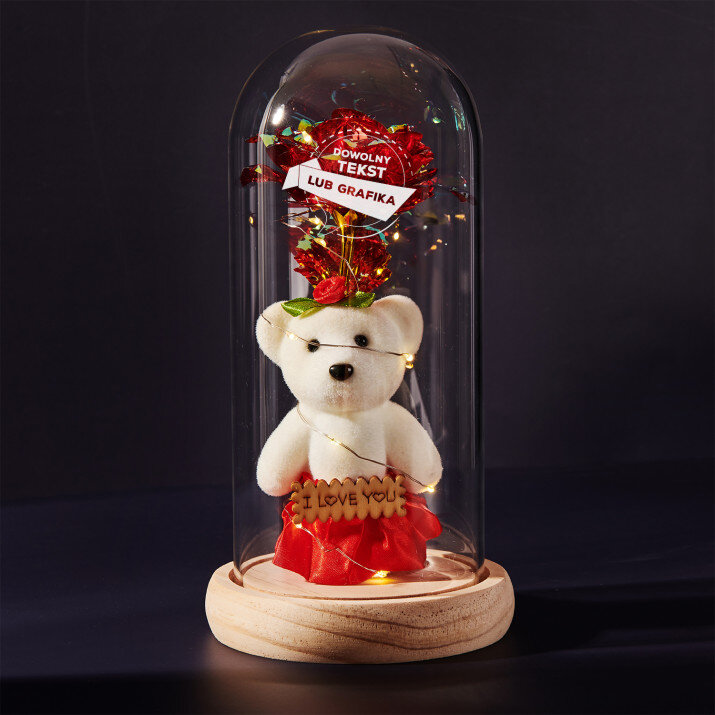 Projekt własny - Wieczna róża z misiem